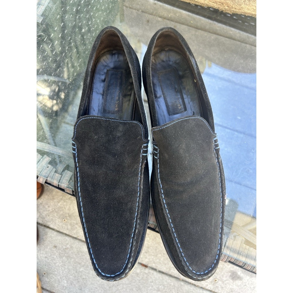 Vintage To Boot New York Mens Black Suede Slip On Loafers Size 11